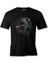 Magical Cat In Space With The Moon And Planets Siyah Erkek Tshirt 1