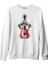 Let's Rock Red Guitar Beyaz Erkek Kalın Sweatshirt 1