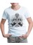 Skeleton Silhouette Making Rock Sign Beyaz Çocuk Tshirt 1