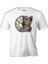 A Vintage Clock And A Colorful Butterfly Beyaz Erkek Tshirt 1