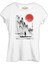 Man On The Boat In Japanese Landscape Beyaz Kadın Tshirt 1