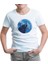 A Wolf Howling With The Blue Moon Background Beyaz Çocuk Tshirt 1