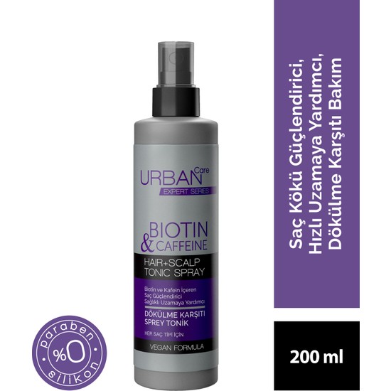 URBAN Care Expert Serisi Biotin ve Kafein  Saç Toniği-Hızlı Uzamaya -200 ML