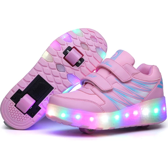 Coze Step Çocuk LED Işıklı Ayakkabı Bağı Tekerleği Açık Hava Patenleri (Yurt Dışından)