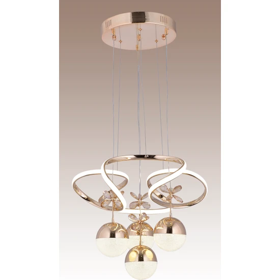 HİRA AYDINLATMA HR040 3 Renk Gold Modern Tekli Sarkıt Power LED Avize Concept