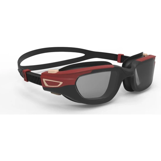 Decathlon Nabaiji Yüzücü Gözlüğü - Kırmızı / Siyah / Bej - Füme Camlar - L Boy - Spırıt