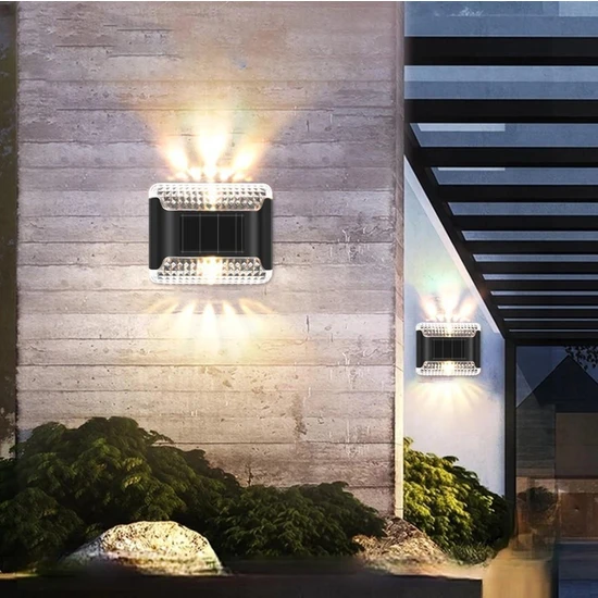 Sge Teknoloji 4'lü Paket LED Sarı Işık Bahçe Ev Dekorasyon LED Lamba Işık Aplik Duvar Lambası