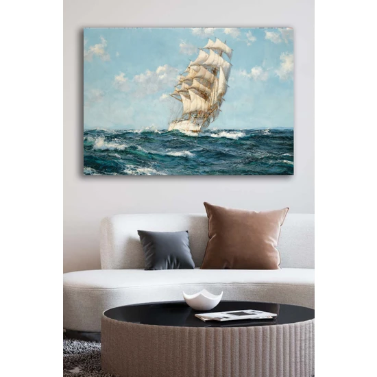 Sanat Tablo Kanvas Duvar Tablosu Baskılı Dekoratif Yağlıboya Deniz Yelkenli Gemi Ev Ofis Dekor Hediyelik Tablo