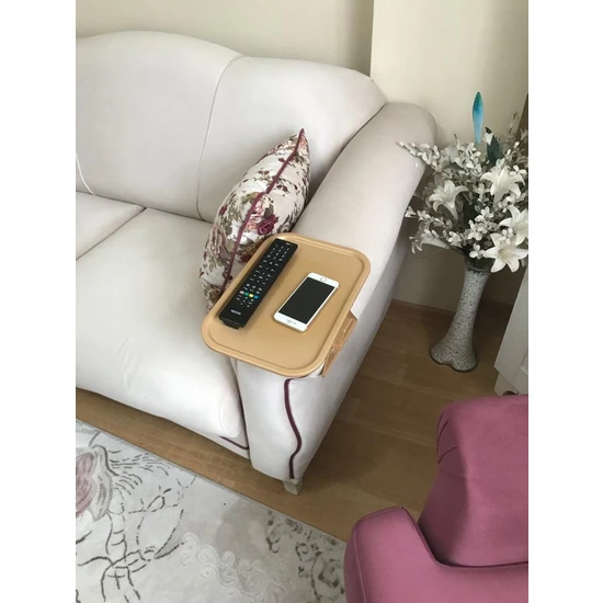 Cuppish Koltuk Kenarı Tepsisi, Kolçak Tepsisi, Çay/kahve Sehpası, Kumanda/telefon Tutucu, Organizer (Gold)