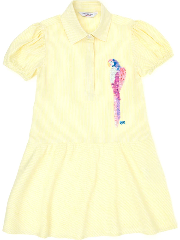 U.S. Polo Assn. Kız Çocuk Citron Dokuma Elbise 50262735-VR168