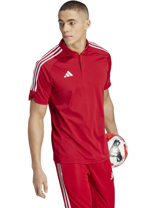 adidas TIRO23 L Polo Erkek Futbol Polo Yaka Tişört HS7228 Kırmızı