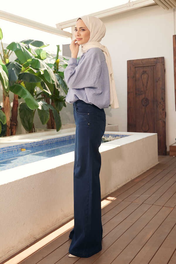 Neways 1067-DENIM Bol Paça Pantolon Lacivert