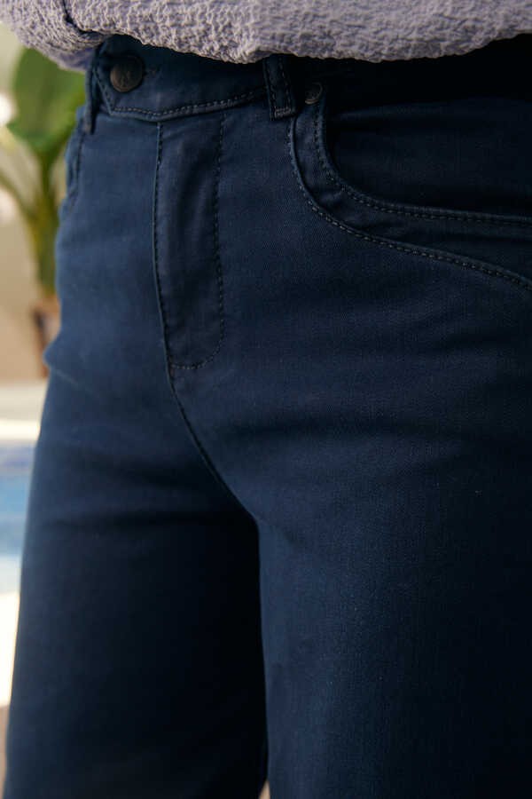 Neways 1067-DENIM Bol Paça Pantolon Lacivert görsel 4