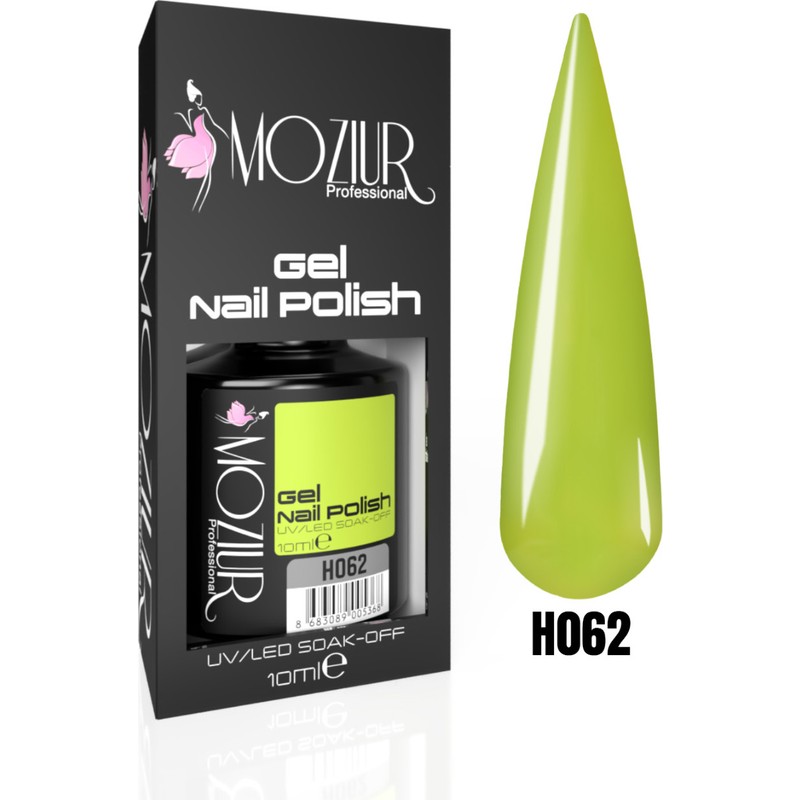 Moziur Mozıur H062 UV LED Kalıcı Oje Canlı Yeşil Renk 10 ml Uzun Süreli Kullanım İçin