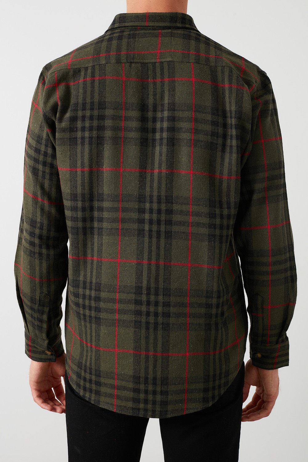 Buratti Ekoseli Uzun Kollu Slim Fit Kışlık Gömlek Erkek Gömlek CF21W112844 görsel 4