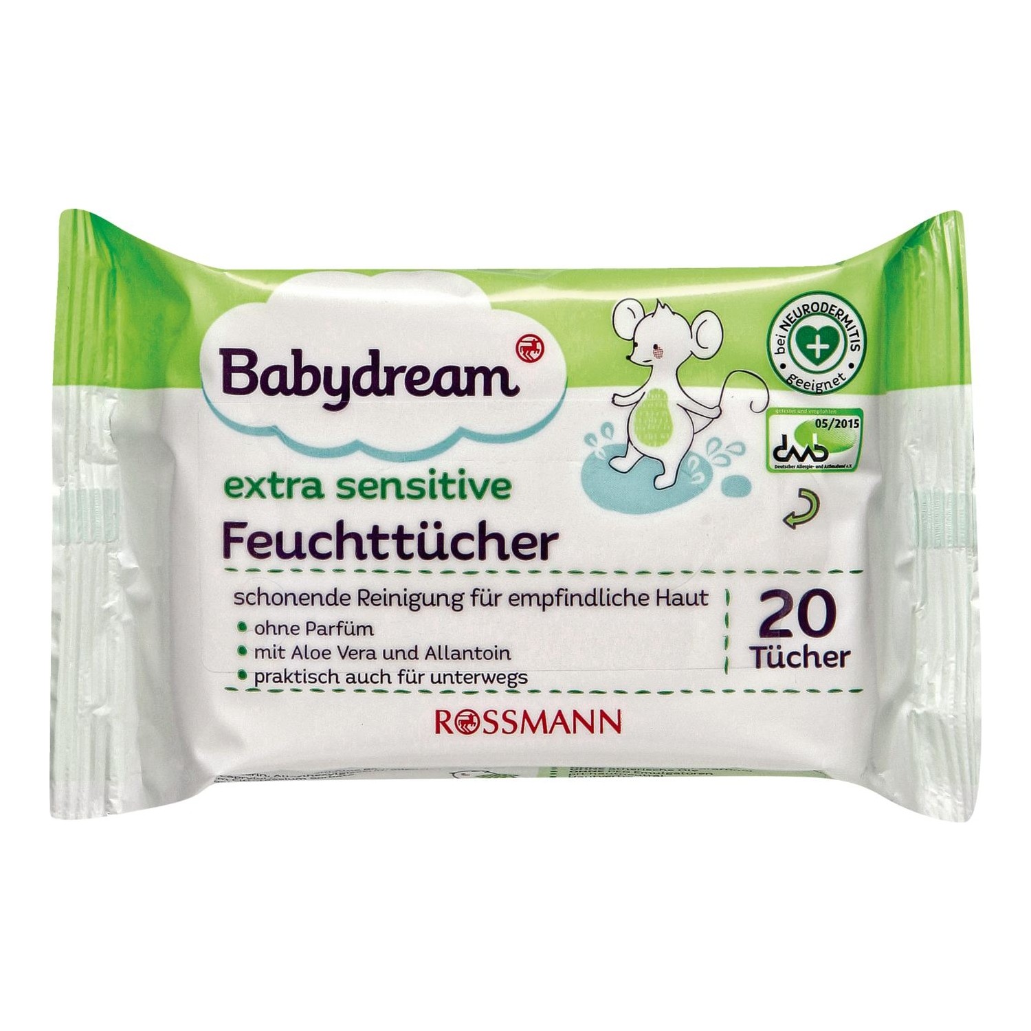 Babydream Bebek Islak Mendil Çok Hassas Cilt, Aloe Veralı