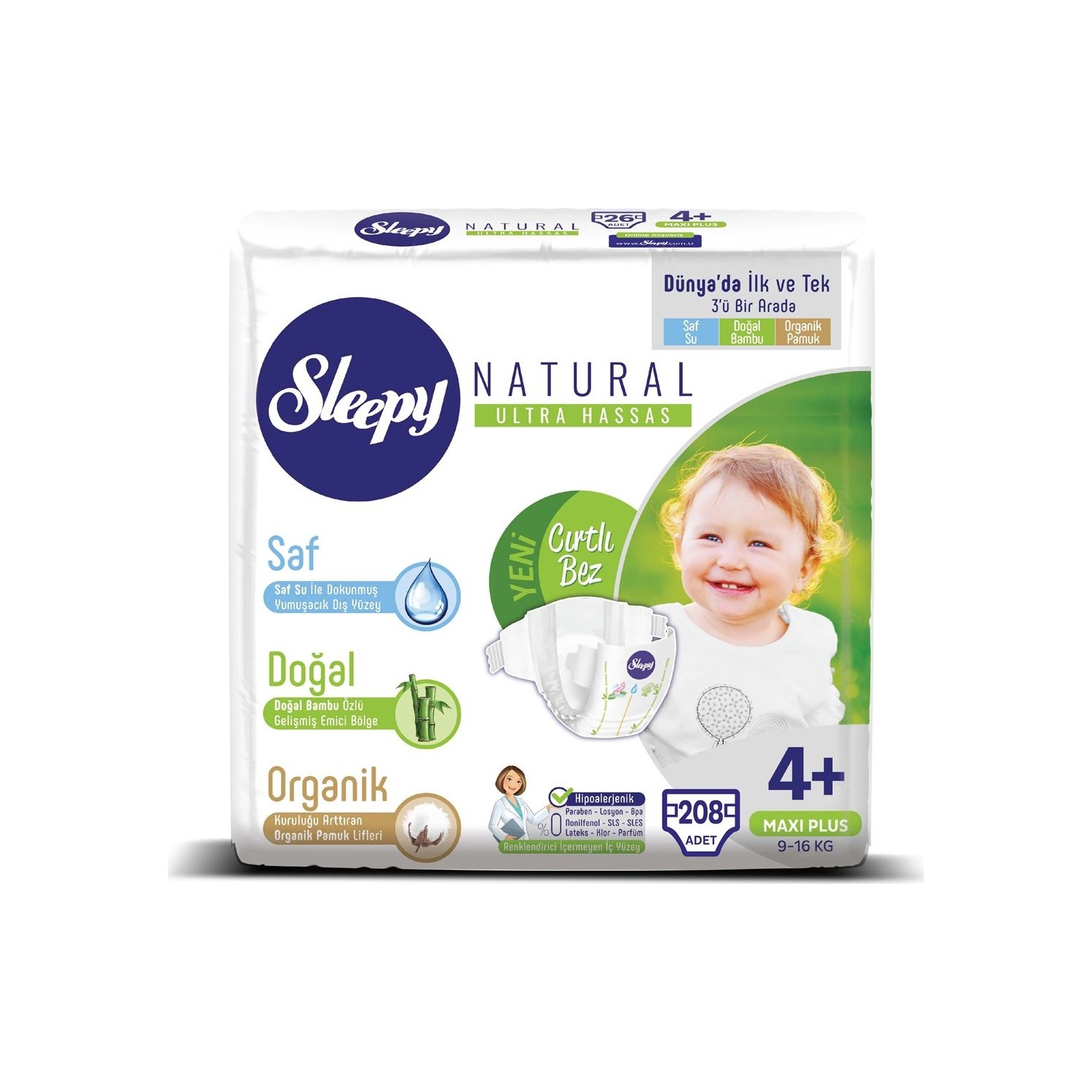 Sleepy Natural Bebek Bezi 4+ Numara Ma x i Plus Ultra