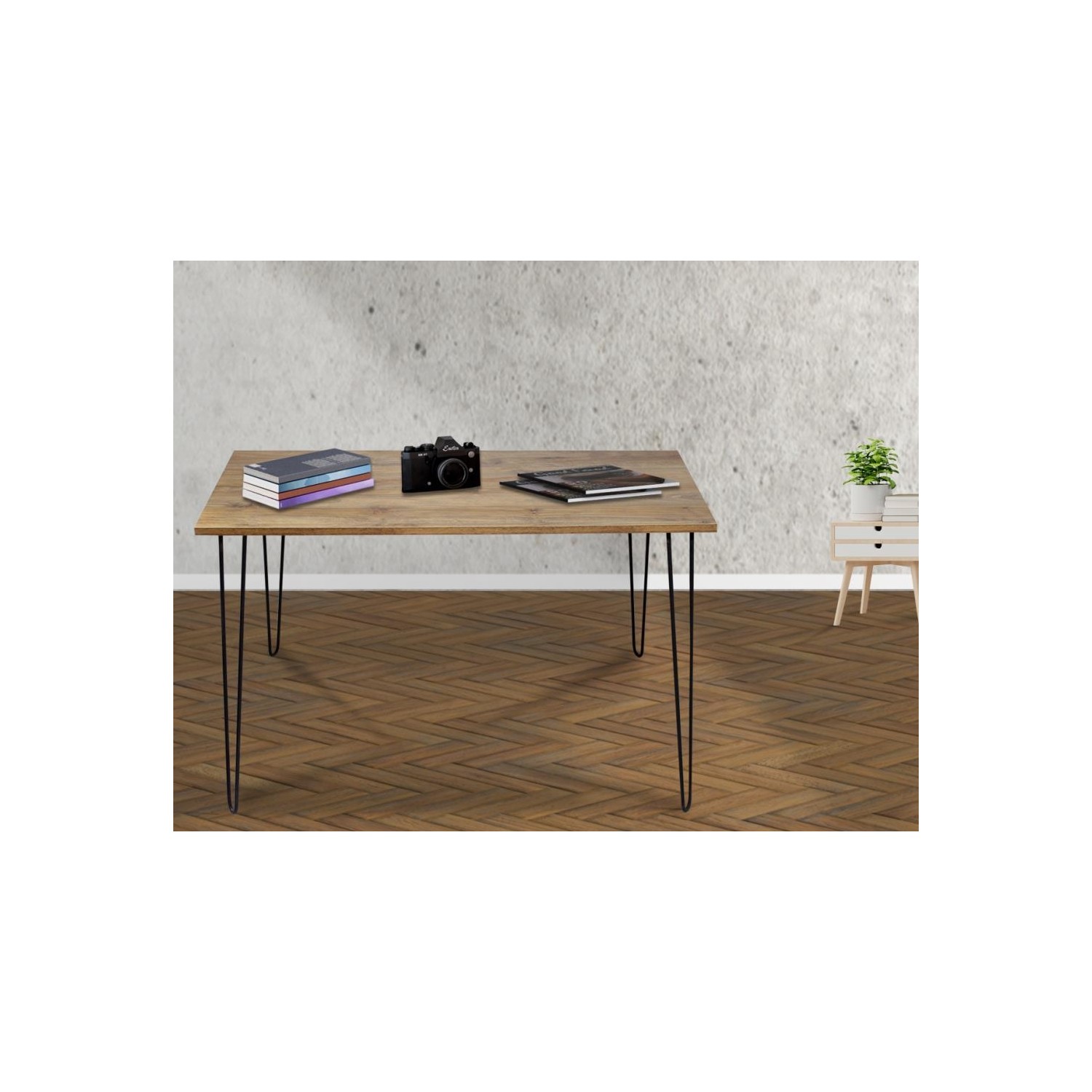 Chic Life Muscida Metal Ayaklı Çalışma Masası Ceviz 110 x