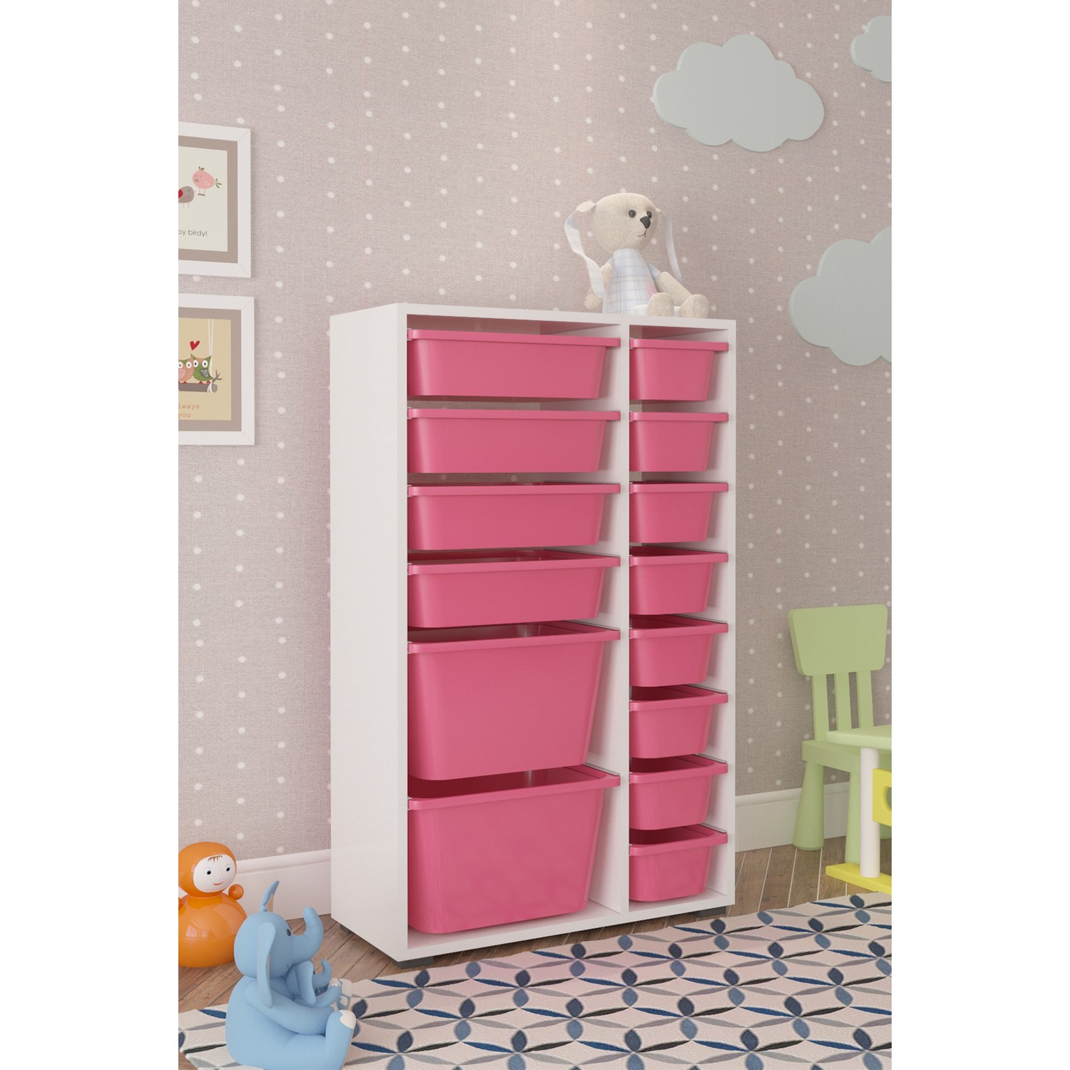 Pratico Çok Amaçlı Oyuncak Dolabı Pembe 2D4K8U Fiyatı