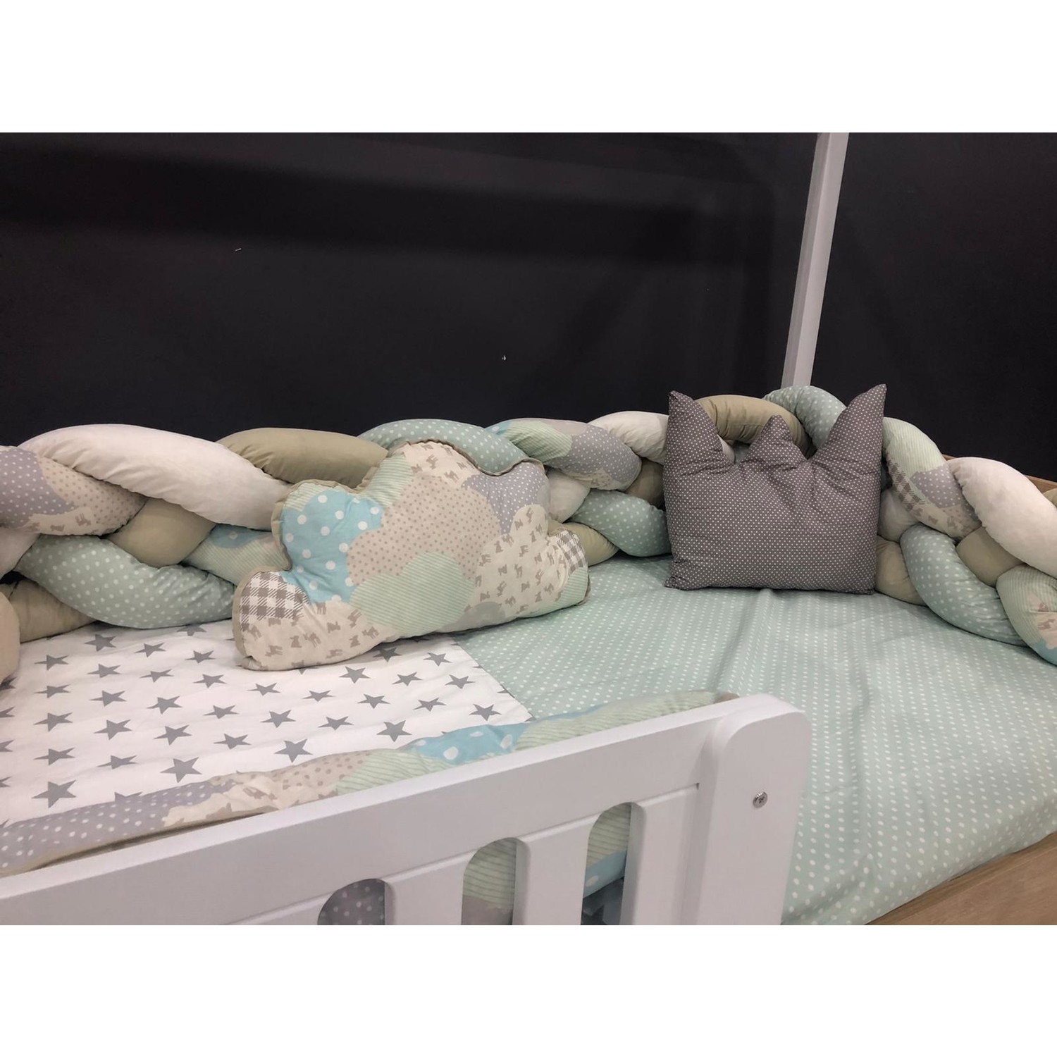 Mini Baby 4�lü Örgülü Yeşil Montessori BebekÇocuk Uyku