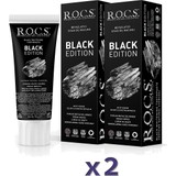 Rocs Black Edıtıon Kömür Özleri Ile Beyazlatıcı Diş Macunu 74gr x 2 Adet