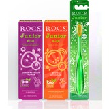 Rocs Junior Yaş Karma Diş Macunu ve Diş Fırçası Seti - 2 Diş Macunu ve 1 Diş Fırçası