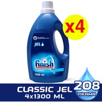 Finish Classic Jel 4x1300 ml Bulaşık Makinesi Deterjanı