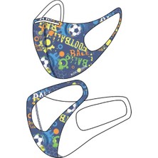 Blacskpade Yıkanabilir Kumaş Çocuk Maskesi - 7-12 Yaş - Futbol Desenli - 90023