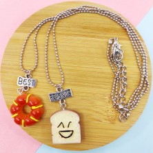 Şeker Ofisi Best Friends Bff 2'li Zincir İpli Kolye Dilim Ekmek
