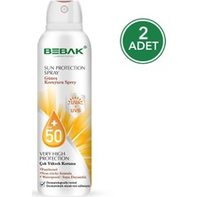 Bebak Güneş Koruyucu Spreyi 50 Spf 150 ml 2 Adet