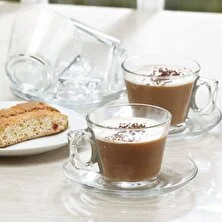 Paşabahçe Vela Espresso Fincanı Tabaklı 80 cc 6 Adet 97301