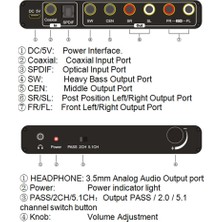 Alfais 4439 5.1 Ch Dac Optik Digital To Analog Coaxial Toslink Çevirici Dönüştürücü Ses Dekoder Adaptör