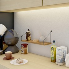 CatchMe  Duvar Rafı  3’lü Set Kitaplık Mutfak Banyo Yaşam Alanı Siyah Kol