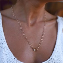 By Golden House Damla Motif Halka Zincir Kolye