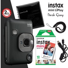 Fujifilm Instax Mini Liplay Hybrid Dark Gray Fotoğraf Makinesi  Seti