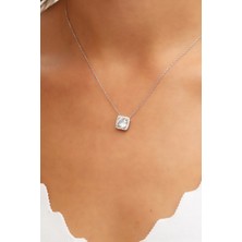 Belinda 925 Ayar Kadın Pırlanta Motür   Gümüş Kolye