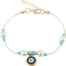 Forentina Mavi Taşlı Nazar Boncuklu Bileklik PS1379