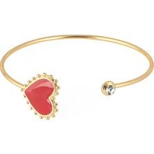 Forentina Sarı Kalpli Kelepçe Bileklik PS1360