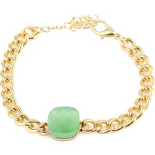 Forentina Altın Kaplama Yeşil Taşlı Bileklik PS1393