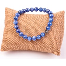 Taş Sandığı Mavi Kyanit Taşı Bileklik - 8 mm Gümüş Aparat