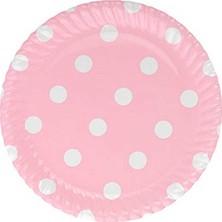 My Party Store Karton Tabak Puantiyeli Pembe 8'li