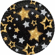 My Party Store Karton Tabak Yıldızlar Siyah Bp