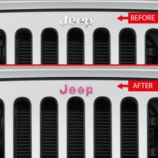 Ipg Jeep Wrangler 2015 - 2018 Ön Jeep Amblem Sticker (Pembe)