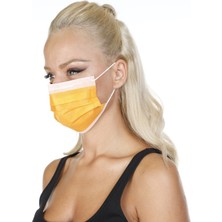 Rubmedical Ultrasonik Cerrahi Maske Turuncu  3 Katlı 100 Adet