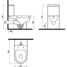 Newarc Modern Klozet+Rezervuar+Iç Takım+Yavaş Kapanır Kapak