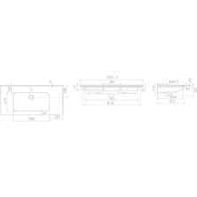 Turkuaz 100 x 47 cm Blue Etajerli Lavabo 042500-U