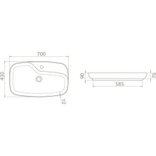 Turkuaz 70 x 43 cm Nova Lavabo 074400