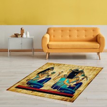 Bona Fortuna Antik Mısır Kleopatra Desenli Dijital Baskı Yıkanabilir Modern Salon Halı ve Yolluk