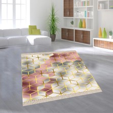 Bona Fortuna Renk Geçişli Geometrik Desenli Dijital Baskı Yıkanabilir Modern Salon Halı ve Yolluk