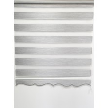 Bbb Geniş Pliseli Simli Gri Zebra Stor Perde MZ294